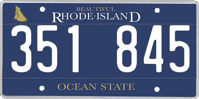 RI license plate 351845