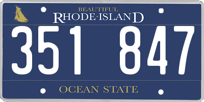 RI license plate 351847