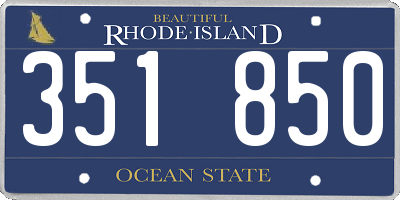 RI license plate 351850