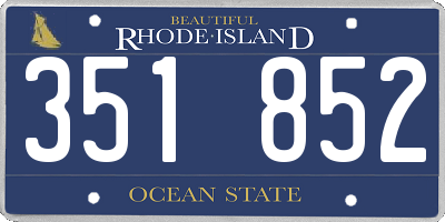 RI license plate 351852
