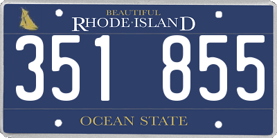 RI license plate 351855