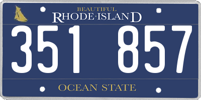 RI license plate 351857