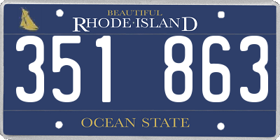 RI license plate 351863