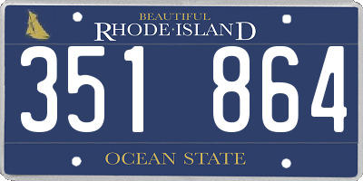 RI license plate 351864
