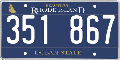 RI license plate 351867