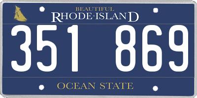 RI license plate 351869