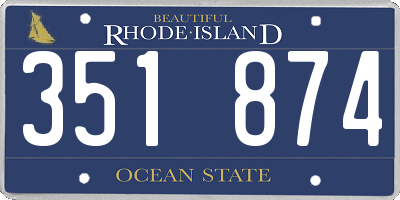 RI license plate 351874