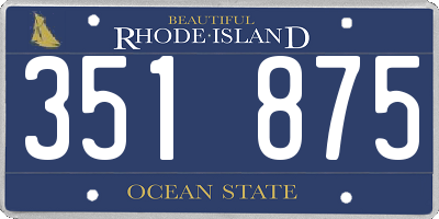 RI license plate 351875