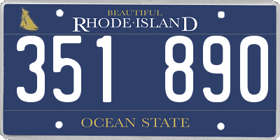 RI license plate 351890
