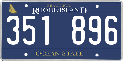 RI license plate 351896