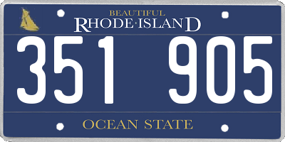 RI license plate 351905