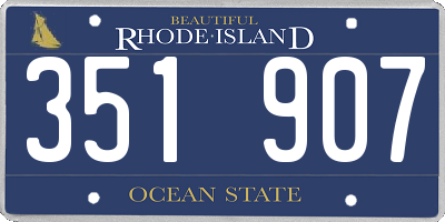 RI license plate 351907