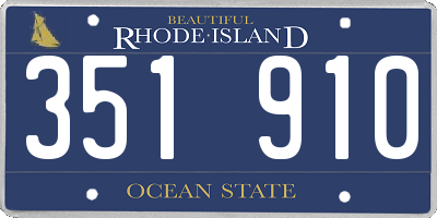 RI license plate 351910