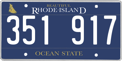RI license plate 351917