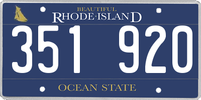 RI license plate 351920