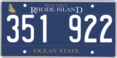 RI license plate 351922