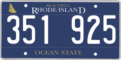 RI license plate 351925