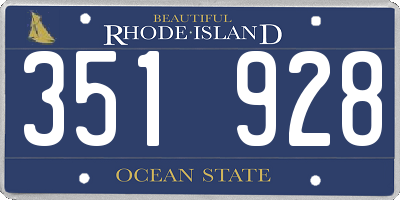 RI license plate 351928