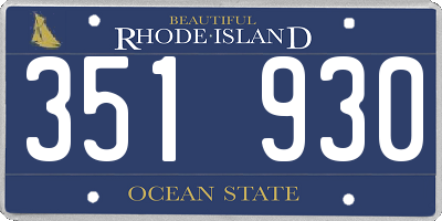 RI license plate 351930