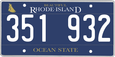 RI license plate 351932