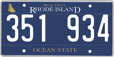 RI license plate 351934