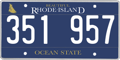 RI license plate 351957