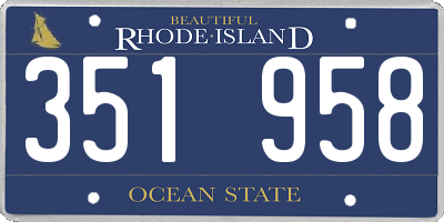 RI license plate 351958