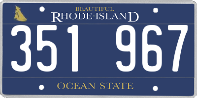 RI license plate 351967