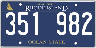 RI license plate 351982