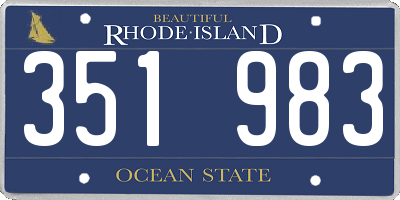 RI license plate 351983