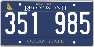 RI license plate 351985