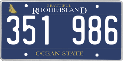 RI license plate 351986