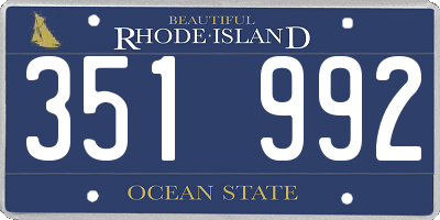 RI license plate 351992