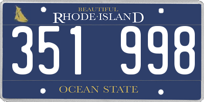 RI license plate 351998