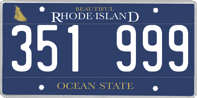 RI license plate 351999