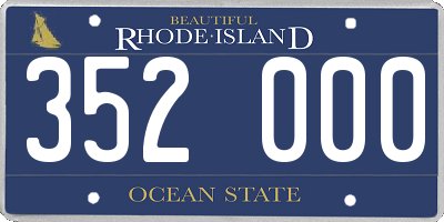 RI license plate 352000