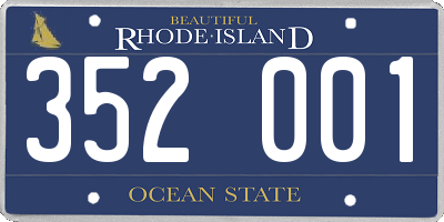 RI license plate 352001