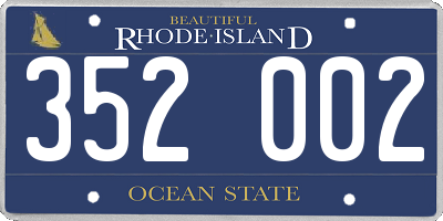 RI license plate 352002
