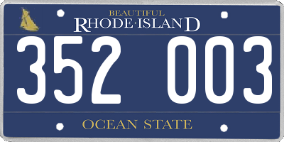 RI license plate 352003