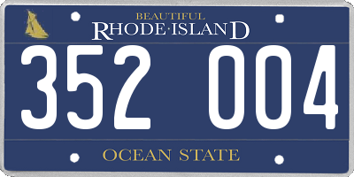 RI license plate 352004