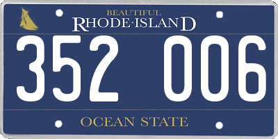 RI license plate 352006