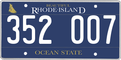 RI license plate 352007