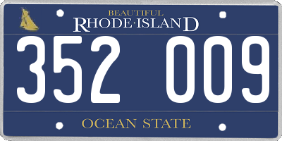 RI license plate 352009
