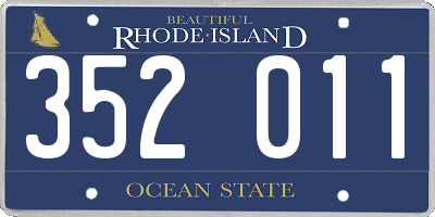 RI license plate 352011