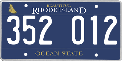 RI license plate 352012