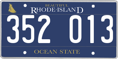 RI license plate 352013