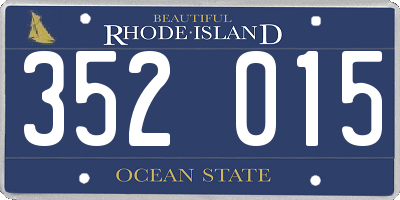 RI license plate 352015