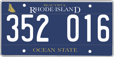 RI license plate 352016