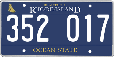 RI license plate 352017