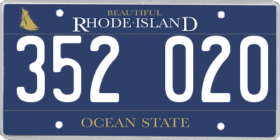 RI license plate 352020